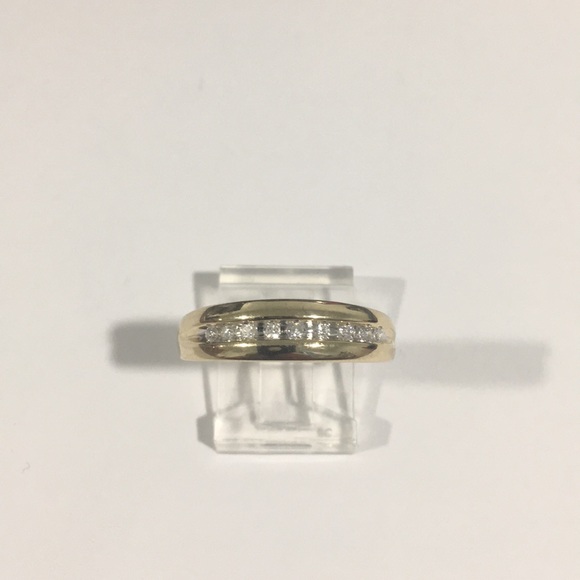 10k Yellow Gold Men's Diamond 💎 Wedding 👰 Band